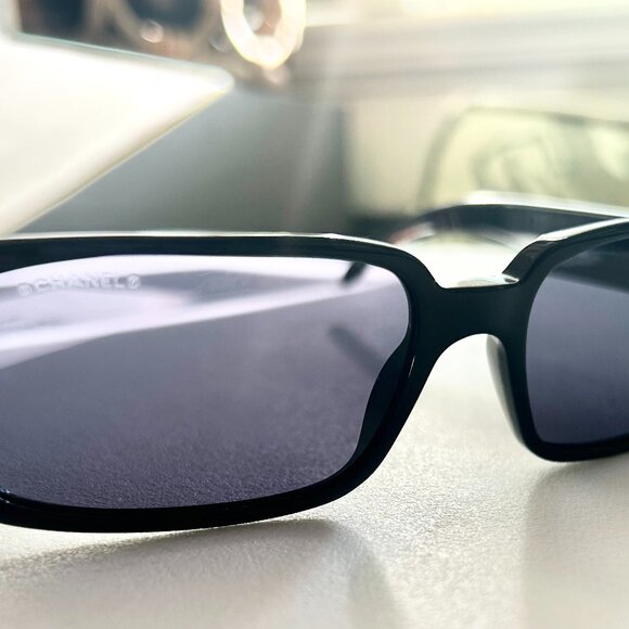 Chanel RARE Limited Edition Swarovski Crystal Sunglasses #5060-B, Black main image 6